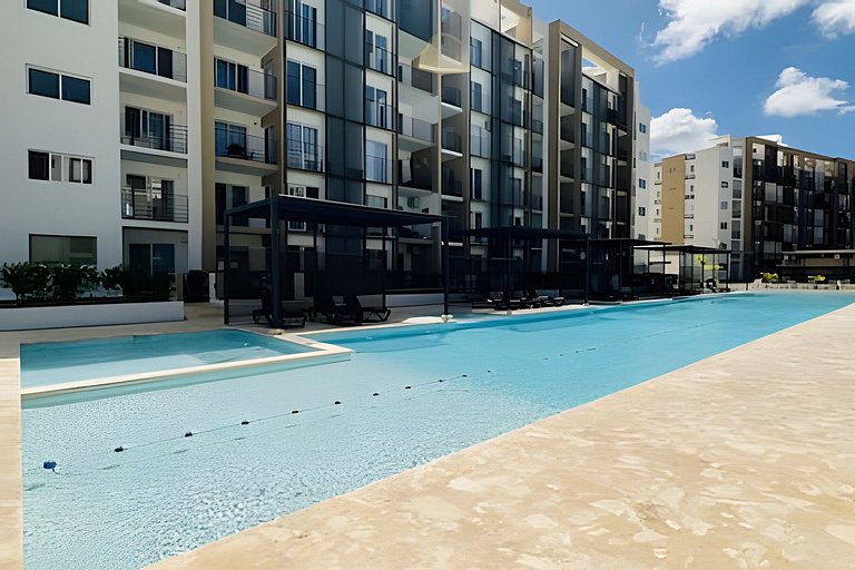 Moderno 1BR con Piscina y BBQ | Cerca de Downtown