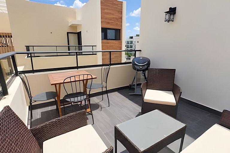 1BR en Punta Cana con Terraza, BBQ y Piscina