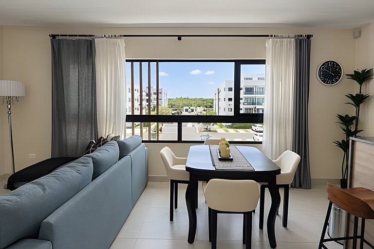 1BR en Punta Cana con Terraza, BBQ y Piscina