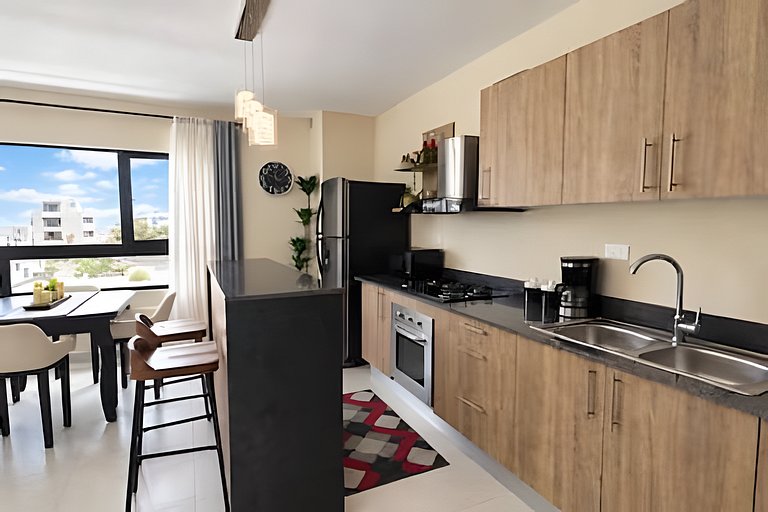 1BR en Punta Cana con Terraza, BBQ y Piscina