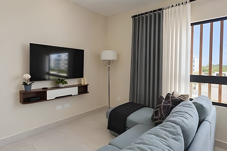 1BR en Punta Cana con Terraza, BBQ y Piscina